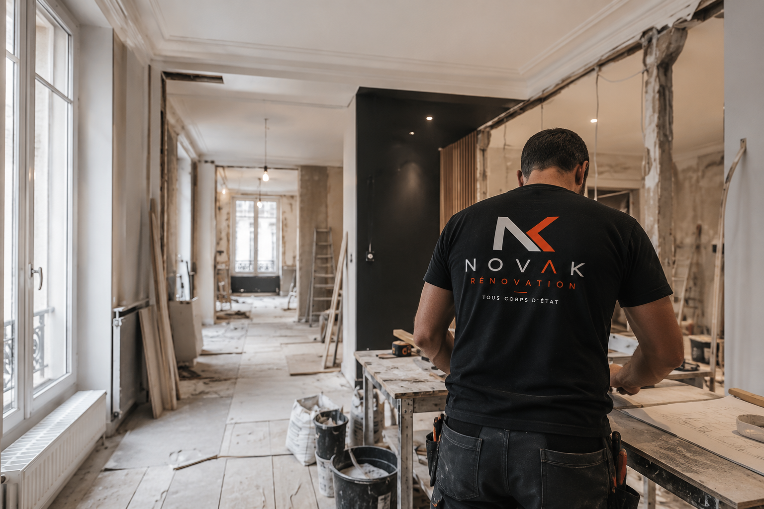 Ouvriers NOVAK Rénovation au travail sur un chantier
